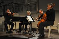 Quartetto d'Archi di Torino e il contrabbassissta Paolo Borsarelli nell'aula del Senato di Palazzo Madama