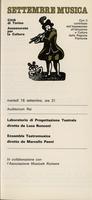 Libretto di sala - 1979 - Laboratorio di Progettazione Teatrale ed Ensemble Teatromusica