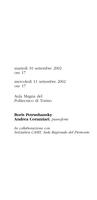 Libretto di sala - 2002 - Boris Petrushansky e Andrea Corazziari