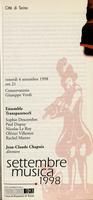 Libretto di sala - 1998 - Ensemble TransparenceS