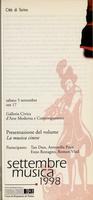 Libretto di sala - 1998 - Presentazione del volume La musica cinese