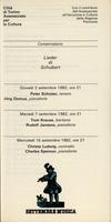 Libretto di sala - 1982 - Lieder di Schubert (2-7-15 settembre 1982)
