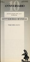 Libretto di sala - 1987 - Giorgio Gaslini