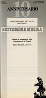 Libretto di sala - 1987 - Insieme di strumenti a fiato Kammermusik di Napoli