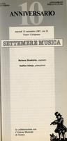 Libretto di sala - 1987 - Barbara Hendricks e Staffan Scheja