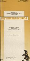 Libretto di sala - 1989 - Le Sonate e Partite per violino di Johann Sebastian Bach