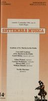 Libretto di sala - 1991 - Academy of St. Martin-in-the-Fields e Coro dell'Academy of St. Martin-in-the-Fields