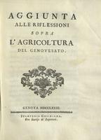 Aggiunta alle riflessioni sopra l'agricoltura del genovesato