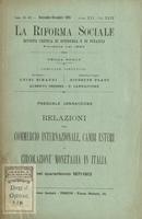 Relazioni fra commercio Internazionale, cambi esteri e circolazione monetaria in Italia nel quarantennio 1871-1913