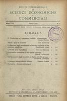 Rivista internazionale di scienze economiche e commerciali - Anno 08 N. 08