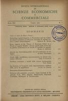 Rivista internazionale di scienze economiche e commerciali - Anno 12 N. 06