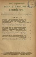 Rivista internazionale di scienze economiche e commerciali - Anno 18 N. 07