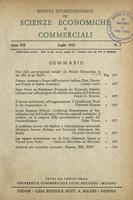 Rivista internazionale di scienze economiche e commerciali - Anno 19 N. 07