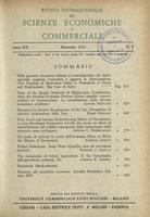 Rivista internazionale di scienze economiche e commerciali - Anno 19 N. 09