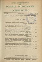 Rivista internazionale di scienze economiche e commerciali - Anno 20 N. 10