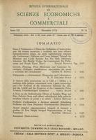 Rivista internazionale di scienze economiche e commerciali - Anno 20 N. 11