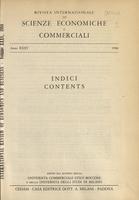 Rivista internazionale di scienze economiche e commerciali - Anno 35 Indici