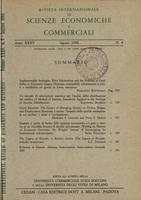 Rivista internazionale di scienze economiche e commerciali - Anno 35 N. 08