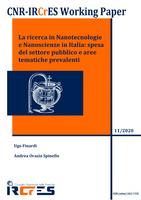 La ricerca in Nanotecnologie e Nanoscienze in Italia: spesa del settore pubblico e aree tematiche prevalenti