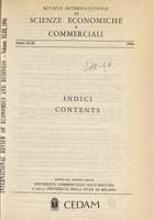 Rivista internazionale di scienze economiche e commerciali - Anno 43 Indici