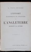 L'effort économique et financier de l'Angleterre pendant la guerre
