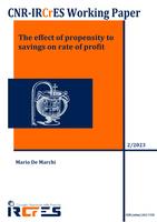 The effect of propensity to savings on rate of profit
