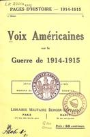 Voix Américaines sur la Guerre de 1914-1915 (I)