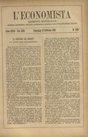 L'economista: gazzetta settimanale di scienza economica, finanza, commercio, banchi, ferrovie e degli interessi privati - A.26 (1899) n.1293, 12 febbraio
