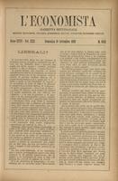 L'economista: gazzetta settimanale di scienza economica, finanza, commercio, banchi, ferrovie e degli interessi privati - A.26 (1899) n.1323, 10 settembre