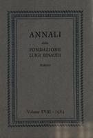 Annali della Fondazione Luigi Einaudi Volume 18 Anno 1984