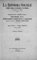 La riforma sociale. Rivista critica di economia e di finanza A.34 (1927) Vol. 38