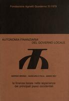 Autonomia finanziaria del governo locale. La finanza locale nelle esperienze dei principali paesi occidentali