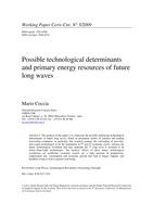 Possible technological determinants and primary energy resources of future long waves
