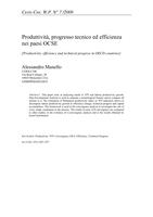 Produttività, progresso tecnico ed efficienza nei paesi OCSE