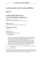 Analisi della Burocrazia negli Enti Pubblici di Ricerca. Parte II (Bureaucracy analysis within public research bodies)