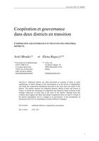Coopération et gouvernance dans deux districts en transition
