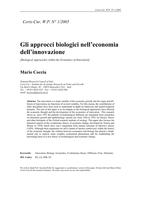 Gli approcci biologici nell’economia dell’innovazione (Biological Approaches within the Economics of Innovation)