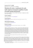 Struttura di costo e rendimenti di scala nelle imprese di trasporto pubblico locale di medie-grandi dimensioni (Cost Structure and Returns to Scale in Public Transit Systems: An Application to Italian Large-sized Companies)
