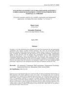 Analisi psico-economica di un'organizzazione scientifica e implicazioni di management: l'Istituto Elettrotecnico Nazionale 'G. Ferraris'(A psycho-economics analysis of a scientific organization and management implications: the Italian Electronics Institut