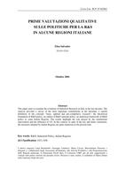 Prime valutazioni qualitative sulle politiche per la R&amp;S in alcune regioni italiane.