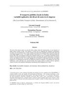 Il trasporto pubblico locale in Italia: variabili esplicative dei divari di costo tra le imprese (The Local Public Transport in Italy: Determinants of Cost Structure)