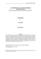 Le martingale aspetti teorici e applicativi.(The martingales: theoretical and empirical characteristics)