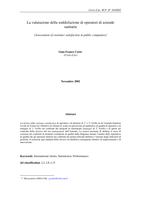La valutazione della soddisfazione di operatori di aziende sanitarie (Assessment of customer satisfaction in public companies)