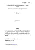 La valutazione della soddisfazione di operatori di aziende sanitarie (Assessment of customer satisfaction in public companies)