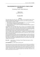 Trasferimento tecnologico: indicatori spaziali.(Technology Transfer: Spatial Indicators)