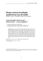 Donne-scienza-tecnologia: analisi di un caso di studio (Women – Science – Technology: Analysis of a Case Study)