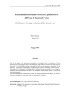 Trasferimento tacito della conoscenza: gli Istituti Cnr dell'Area di Ricerca di Torino (Tacit Transfer of Knowledge: Cnr Institutes of Turin Research Area)