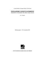 Popolazione e società in Piemonte. Mutamenti e meccanismi nell'ultimo mezzo secolo