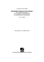 Prevenire è meglio che curare? Prime analisi propedeutiche per un'indagine su scala regionale su calamità naturali e prevenzione