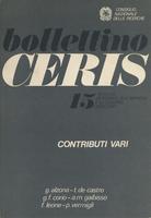 Bollettino CERIS n. 15 Contributi vari